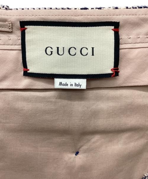 GUCCI（グッチ）GUCCI (グッチ) チェックパンツ ネイビー サイズ:SIZE 42の古着・服飾アイテム