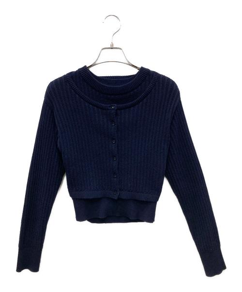 Snidel（スナイデル）Snidel (スナイデル) パターンリブニットアンサンブル ネイビー サイズ:Fの古着・服飾アイテム