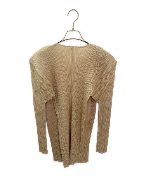PLEATS PLEASE（プリーツプリーズ）PLEATS PLEASE (プリーツプリーズ) プリーツカーディガン ベージュ サイズ:3の古着・服飾アイテム