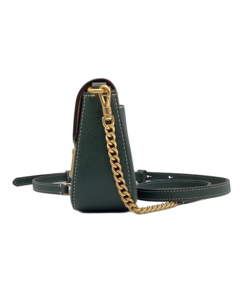 Kate Spade（ケイトスペード）Kate Spade (ケイトスペード) ケイティテクスチャードレザーフラップチェーンクロスボディ グリーン サイズ:下記参照の古着・服飾アイテム