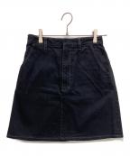 STEVEN ALANスティーブンアラン）の古着「DENIM MINI SKIRT/デニムスカート」｜ブラック