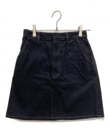 STEVEN ALAN（スティーブンアラン）の古着「DENIM MINI SKIRT/デニムスカート」｜ブラック