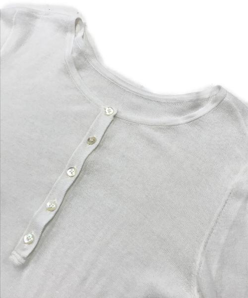 GOOD GRIEF!（グッドグリーフ）GOOD GRIEF! (グッドグリーフ) HENLEY RIB KNIT TOP ホワイト サイズ:Fの古着・服飾アイテム