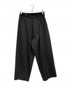 Graphpaperグラフペーパー）の古着「Scale Off Wool Wide Tapered Chef Pants」｜ブラック