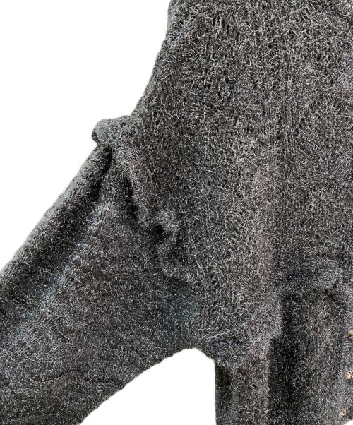 MUVEIL（ミュベール）MUVEIL (ミュベール) ラメパッチワークカーディガン グレー サイズ:38の古着・服飾アイテム