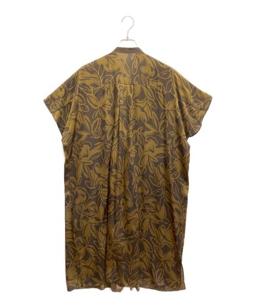 自由区（ジユウク）自由区 (ジユウク) 【洗える】モノトーンフラワープリント ワンピース コッパー×ブラウン サイズ:38の古着・服飾アイテム