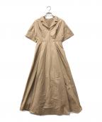 Cle du sia×TWINS Mari Risaクレドシア×ツインズマリリサ）の古着「タックシャツワンピース」｜ベージュ