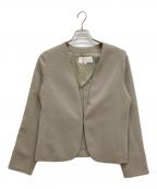 自由区ジユウク）の古着「トリアセダブルクロスノーカラー ジャケット」｜グレー