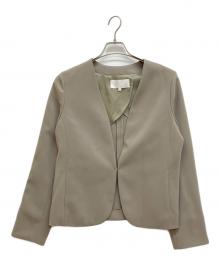 自由区（ジユウク）の古着「トリアセダブルクロスノーカラー ジャケット」｜グレー