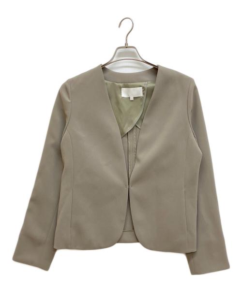 自由区（ジユウク）自由区 (ジユウク) トリアセダブルクロスノーカラー ジャケット グレー サイズ:40の古着・服飾アイテム