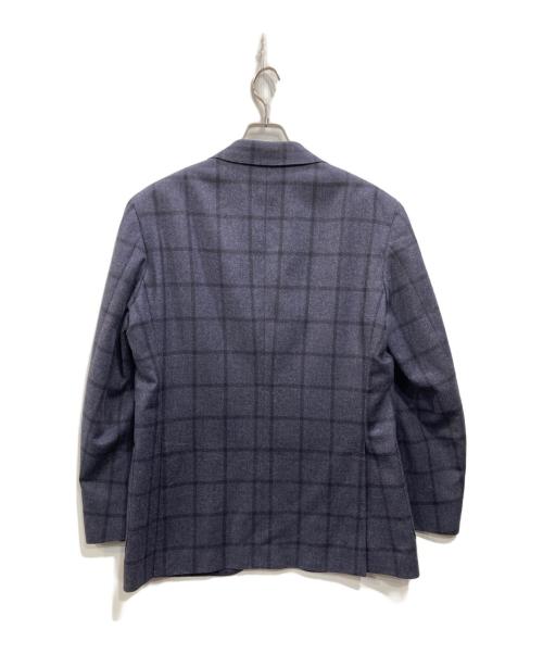 F.LLI ORMEZZANO（オルメザーノ）F.LLI ORMEZZANO (オルメザーノ) チェックテーラードジャケット ネイビー サイズ:表記なしの古着・服飾アイテム