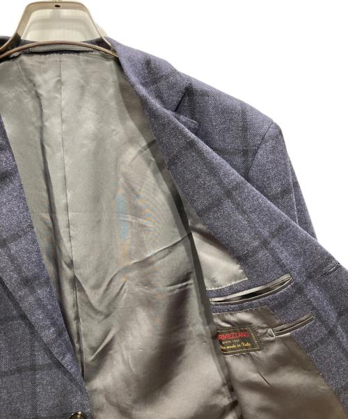 F.LLI ORMEZZANO（オルメザーノ）F.LLI ORMEZZANO (オルメザーノ) チェックテーラードジャケット ネイビー サイズ:表記なしの古着・服飾アイテム