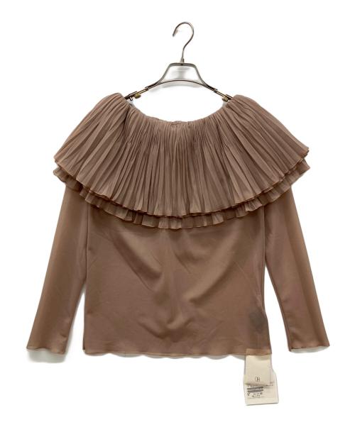 IENA LA BOUCLE（イエナ ラ ブークル）IENA LA BOUCLE (イエナ ラ ブークル) プリーツ襟 プルオーバー　ブラウス ベージュ サイズ:Freeの古着・服飾アイテム