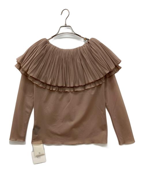 IENA LA BOUCLE（イエナ ラ ブークル）IENA LA BOUCLE (イエナ ラ ブークル) プリーツ襟 プルオーバー　ブラウス ベージュ サイズ:Freeの古着・服飾アイテム
