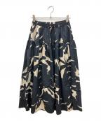 PSOPHIAソフィア）の古着「ボタニカルプリントスカート　フレアスカート」｜ネイビー