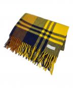 JOSHUA ELLISジョシュア エリス）の古着「チェックカシミヤ大判ストール」｜イエロー
