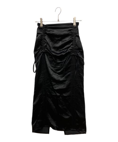 MAISON SPECIAL（メゾンスペシャル）MAISON SPECIAL (メゾンスペシャル) Satin Shirring Tight Skirt　サテンシャーリングタイトスカート　ロングスカート ブラック サイズ:36の古着・服飾アイテム