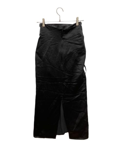 MAISON SPECIAL（メゾンスペシャル）MAISON SPECIAL (メゾンスペシャル) Satin Shirring Tight Skirt　サテンシャーリングタイトスカート　ロングスカート ブラック サイズ:36の古着・服飾アイテム