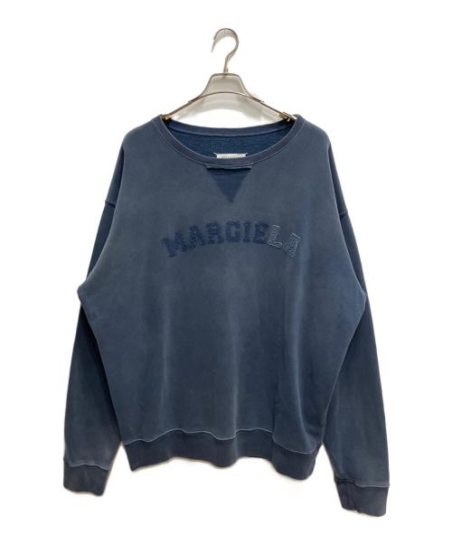 Maison Margiela（メゾンマルジェラ）Maison Margiela (メゾンマルジェラ) オーバーサイズ オーバーダイ ロゴ スウェット ブルー サイズ:XSの古着・服飾アイテム