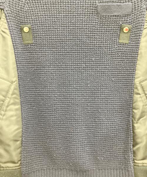 sacai（サカイ）sacai (サカイ) Wool Knit Pullove MA-1/デザインニット ネイビー サイズ:1の古着・服飾アイテム