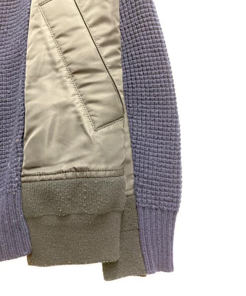 sacai（サカイ）sacai (サカイ) Wool Knit Pullove MA-1/デザインニット ネイビー サイズ:1の古着・服飾アイテム