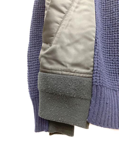 sacai（サカイ）sacai (サカイ) Wool Knit Pullove MA-1/デザインニット ネイビー サイズ:1の古着・服飾アイテム