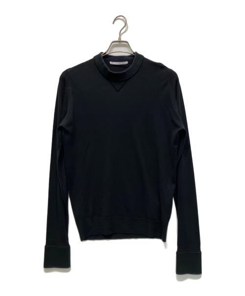 sacai（サカイ）sacai (サカイ) JOHN SMEDLEY (ジョンスメドレー) コラボハイブリッドニット ブラック サイズ:1の古着・服飾アイテム