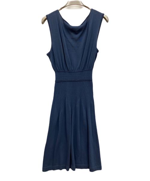 CHANEL（シャネル）CHANEL (シャネル) ニットノースリーブワンピース ブルー サイズ:40の古着・服飾アイテム