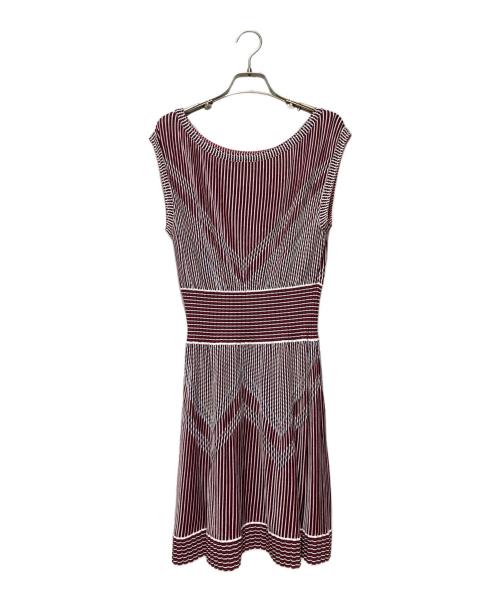 CHANEL（シャネル）CHANEL (シャネル) ニットノースリーブワンピース ブラック/レッド/ホワイト サイズ:40の古着・服飾アイテム