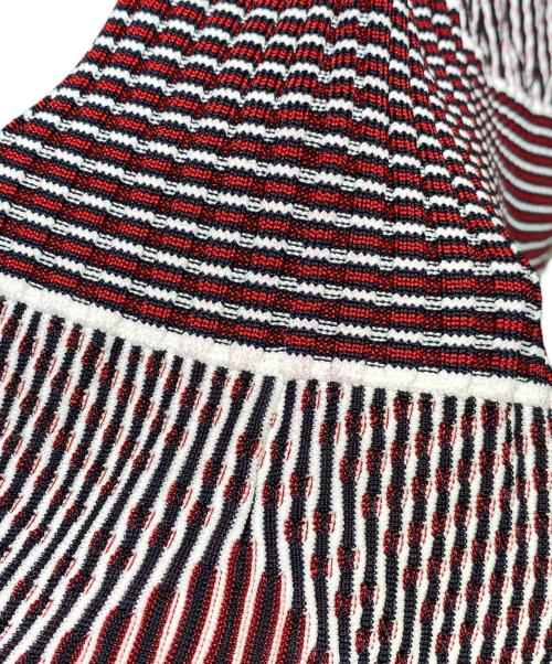 CHANEL（シャネル）CHANEL (シャネル) ニットノースリーブワンピース ブラック/レッド/ホワイト サイズ:40の古着・服飾アイテム