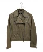 theoryセオリー）の古着「LUXE LEATHER MOTO JKT」｜カーキ