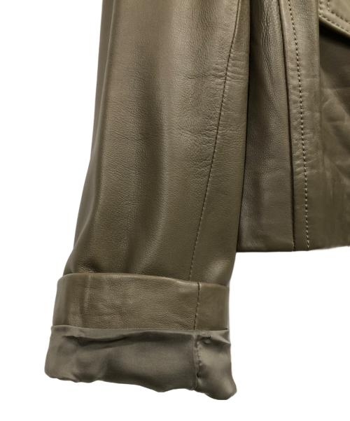theory（セオリー）theory (セオリー) LUXE LEATHER MOTO JKT カーキ サイズ:Sの古着・服飾アイテム