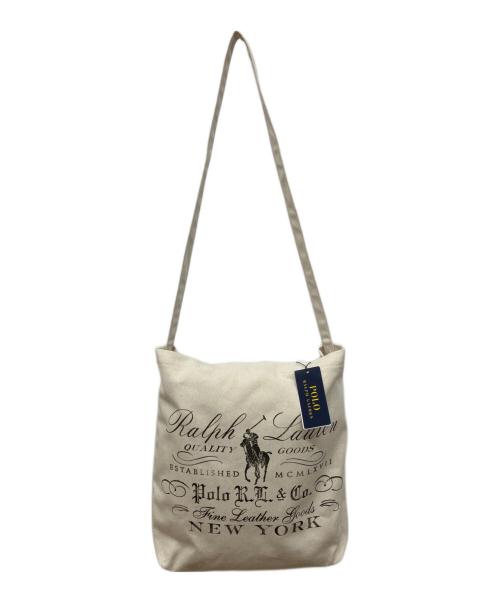 POLO RALPH LAUREN（ポロ・ラルフローレン）POLO RALPH LAUREN (ポロ・ラルフローレン) ヘリテージ コットン ショッパー トート　キャンバス　バッグ アイボリーの古着・服飾アイテム