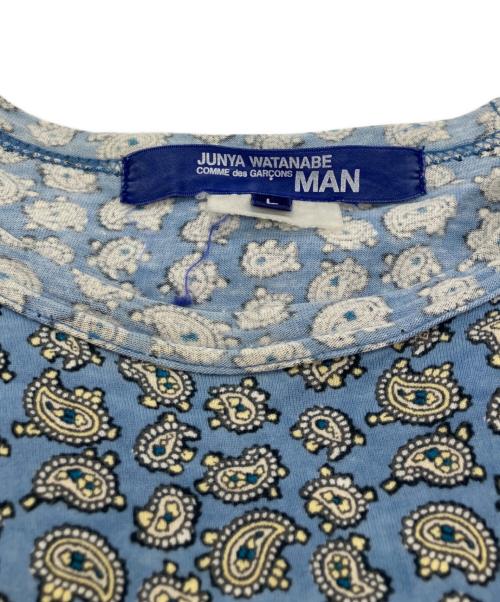 COMME des GARCONS JUNYA WATANABE MAN（コム デ ギャルソン ジュンヤ ワタナベ マン）COMME des GARCONS JUNYA WATANABE MAN (コム デ ギャルソン ジュンヤ ワタナベ マン) 再構築Tシャツ　総柄カットソー ブルー サイズ:Lの古着・服飾アイテム