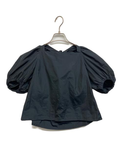 TOMORROW LAND（トゥモローランド）TOMORROW LAND (トゥモローランド) マイクロタフタ パフスリーブブラウス ブラック サイズ:36の古着・服飾アイテム