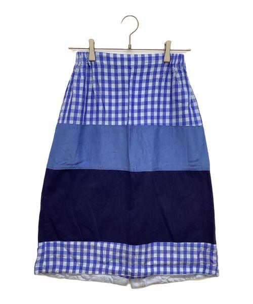 tricot COMME des GARCONS（トリココムデギャルソン）tricot COMME des GARCONS (トリココムデギャルソン) 切替パターンスカート ブルー サイズ:Mの古着・服飾アイテム