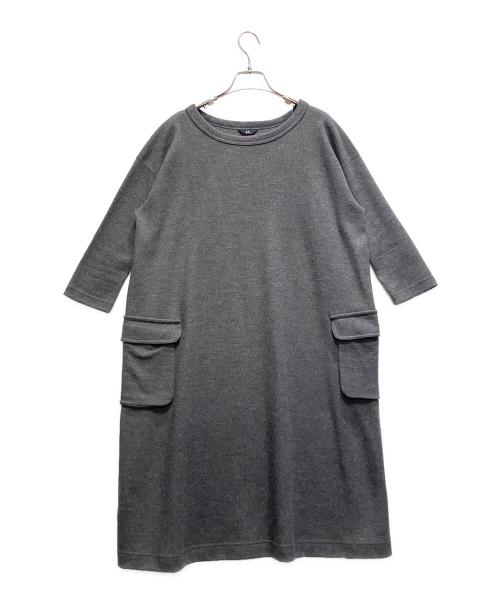 45R（フォーティファイブ・アール）45R (フォーティファイブ・アール) ジャージフラノのワンピース グレーの古着・服飾アイテム
