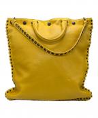 BOTTEGA VENETAボッテガベネタ）の古着「ハトメ2WAYレザートートバッグ」｜イエロー