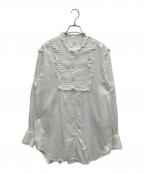 crinkle crinkle crinkleクリンクル クリンクル クリンクル）の古着「pintuck frill blouse」｜ホワイト