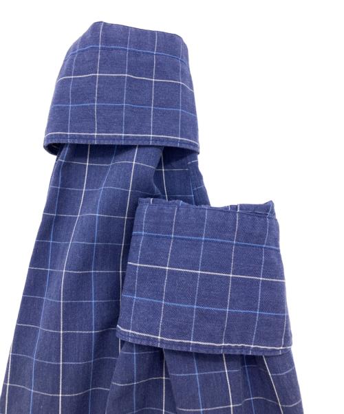 finamore（フィナモレ）Finamore (フィナモレ) チェックシャツ　カッタウェイ ネイビー サイズ:Ｍの古着・服飾アイテム
