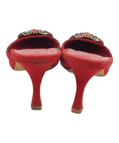 Manolo Blahnik（マノロブラニク）Manolo Blahnik (マノロブラニク) MAYSALE CRYSTAL レッド サイズ:36の古着・服飾アイテム