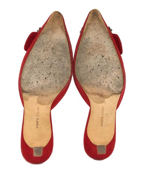 Manolo Blahnik（マノロブラニク）Manolo Blahnik (マノロブラニク) MAYSALE CRYSTAL レッド サイズ:36の古着・服飾アイテム