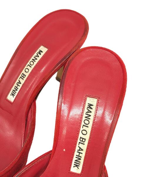 Manolo Blahnik（マノロブラニク）Manolo Blahnik (マノロブラニク) MAYSALE CRYSTAL レッド サイズ:36の古着・服飾アイテム