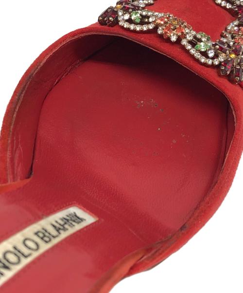 Manolo Blahnik（マノロブラニク）Manolo Blahnik (マノロブラニク) MAYSALE CRYSTAL レッド サイズ:36の古着・服飾アイテム