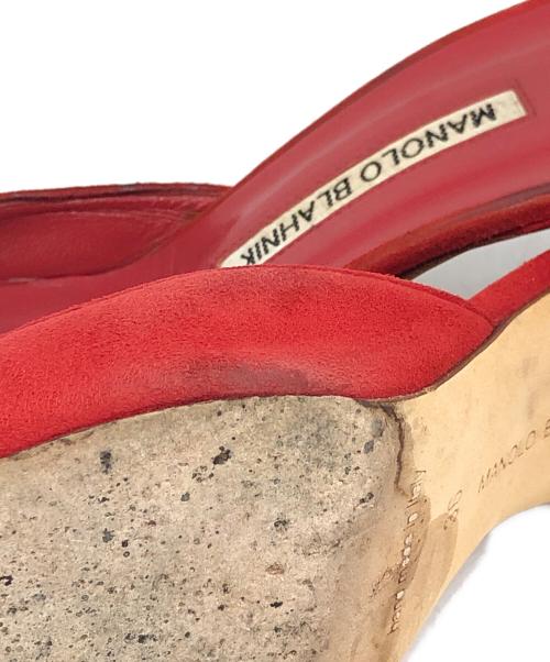 Manolo Blahnik（マノロブラニク）Manolo Blahnik (マノロブラニク) MAYSALE CRYSTAL レッド サイズ:36の古着・服飾アイテム