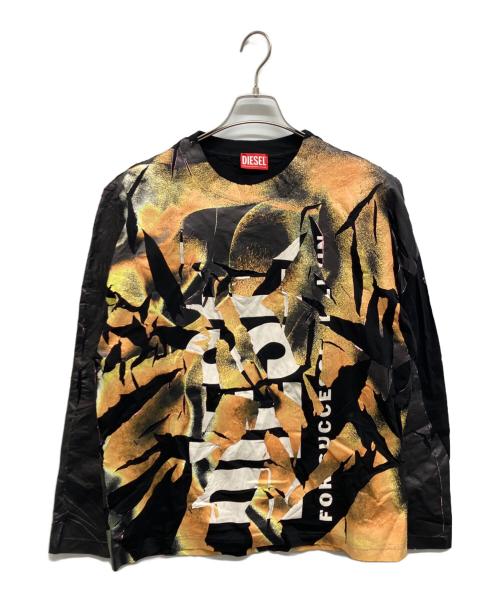 DIESEL（ディーゼル）DIESEL (ディーゼル) T-CRAVE-LS 加工カットソー ブラック サイズ:Sの古着・服飾アイテム