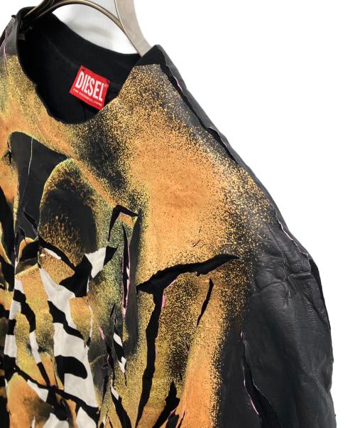 DIESEL（ディーゼル）DIESEL (ディーゼル) T-CRAVE-LS 加工カットソー ブラック サイズ:Sの古着・服飾アイテム