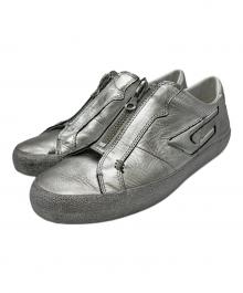 DIESEL（ディーゼル）の古着「S-LEROJI ZIP LOW スニーカー」｜シルバー