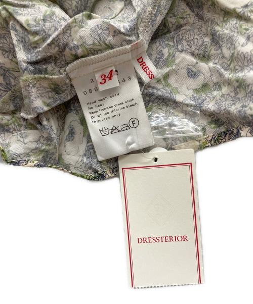 DRESSTERIOR（ドレステリア）DRESSTERIOR (ドレステリア) フラワープリントスタンドカラーボリュームスリーブブラウス グリーン サイズ:34 未使用品の古着・服飾アイテム