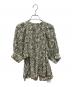 DRESSTERIOR (ドレステリア) フラワープリントスタンドカラーボリュームスリーブブラウス グリーン サイズ:34 未使用品：5000円